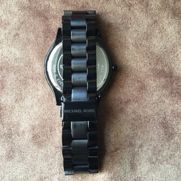 MICHAEL KORS LOVED AUTHENTIC BLACK & GOLD STAINLESS STEEL SLIM DESIGN WATCH - Picture 7 of 16